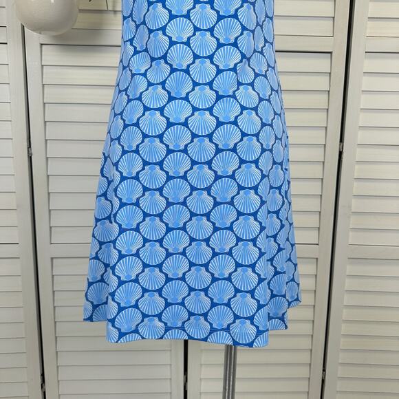 New Sailor Sailor Jojo Dress Navy Blue Baked Scallop Print UPF 50+ Ruffle Size S - Picture 6 of 9